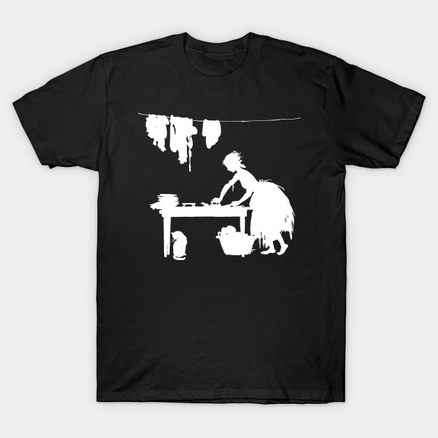 Arthur Rackham Cinderella Laundry T-Shirt by Pixelchicken